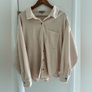 Wishlist Apparel Cream Corduroy Shirt Jacket